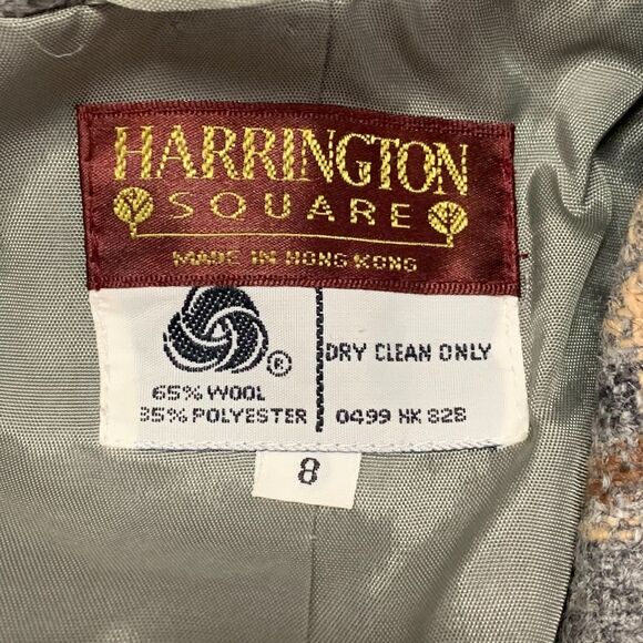 VTG Harrington Square Plaid Womens Blazer Wool Blend 70's Equestrian Boardroom 8 - Picture 8 of 13